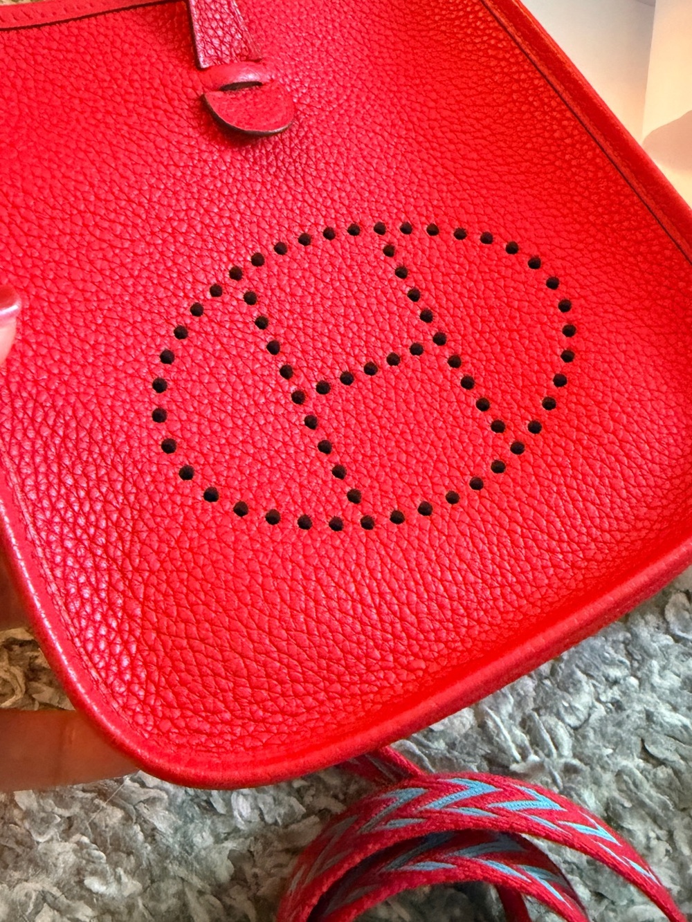 Authentic Hermes Evelyne TPM in Rouge PHW - Picture 10 of 16